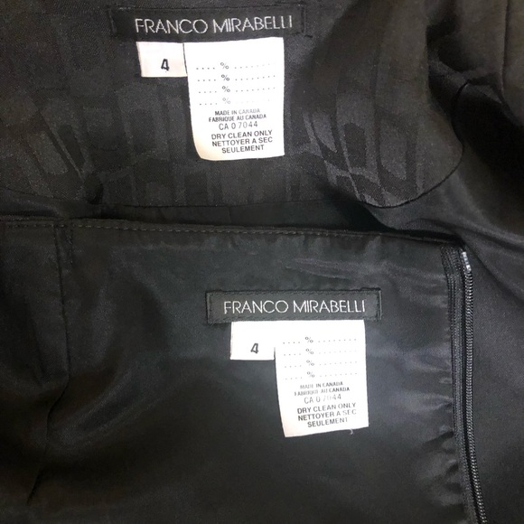 Franco Mirabelli Two Piece Black Suit, Size 4 - Picture 6 of 6